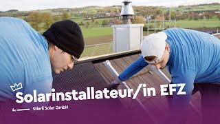 Auf der Sonnenseite als Solarinstallateurin EFZ  Stierli Solar GmbH  Lehrstellenvideo  Yousty [upl. by Shantee896]