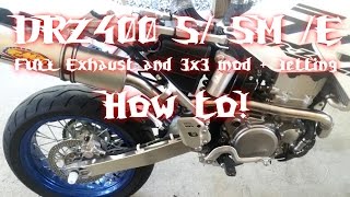 HOW TO DRZ400 S  SM 3x3 Jetting and Exhaust [upl. by Morly]