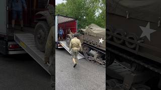 UNLOADING WW2 HALFTRACK Usa Shorts Halftrack WW2 worldwar2 vehicle tracks america armored [upl. by Agate714]