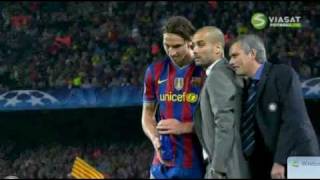 Mourinho sneaks up to pep and Ibrahimovic and and deliver a cheeky comment [upl. by Wanyen961]