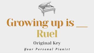 Growing up is   Ruel Original Key Karaoke  Piano Instrumental Cover with Lyrics [upl. by Marpet]