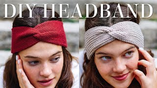 TWISTED HEADBAND Knitting Tutorial Step by Step [upl. by Rooker]