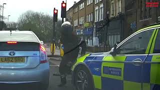 UK Police Drive Into Moped Thief [upl. by Anaxor851]