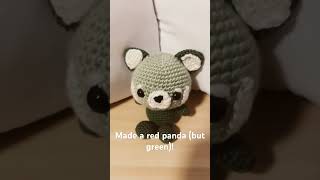 I made a green red panda artist crochet crocheting animal [upl. by Gnaig]