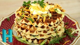 Mashed Potato Waffles Hilah Cooking [upl. by Kuebbing631]