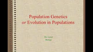 Population Genetics video lecture [upl. by Nagoh]