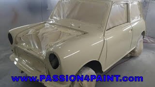 Classic Austin Mini Repaint  Respray And Iwata W400 vs W400 Bellaria Comparison [upl. by Enyamart]