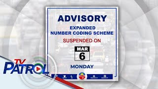 MMDA Pagpapatupad ng number coding sa March 6 suspendido  TV Patrol [upl. by Hightower]