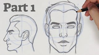 How to Draw a Face from any Angle  Part 1  Front amp Side View [upl. by Ainit]