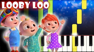 Looby Loo  Cocomelon Nursery Rhymes  Piano Tutorial  Karaoke [upl. by Odawa]