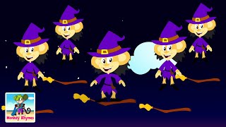 Five Little Witches  The Witches Song for Kids  Scary Nursery Rhymes and Baby Songs with Kids Tv [upl. by Lletnahs]