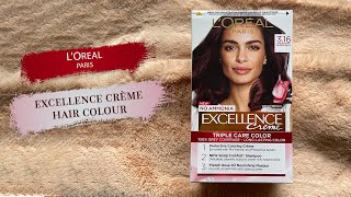 Loreal Excellence Hair Colour Review [upl. by Soilisav497]