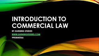 Commercial Law  Introduction or Introduction of Business Lawchapter1hindi [upl. by Obe]