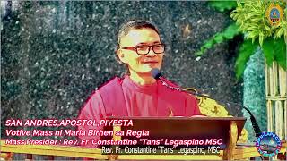 Homily Votive Mass ni Maria Birhen sa Regla Rev Fr Constantine quotTansquot Legaspino MSC [upl. by Ludewig]