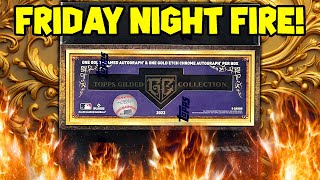 Friday Night Fire Baseball Cards Box Opening Gilded Archives Tier One Topps Bowman Chrome [upl. by Lashond]