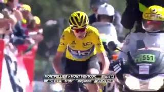 Chris Froome runs a mountain after losing bike on Mont Ventoux in Tour De France [upl. by Aivizt649]