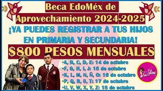 🥳¡REGISTRA A TUS HIJOS EN LA BECA EDOMEX DE APROVECHAMIENTO 2024 2025👌 [upl. by Ennaxor]