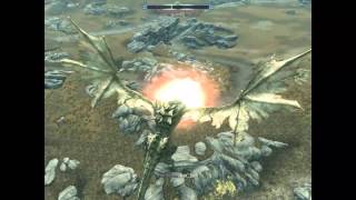 Skyrim Battles  RideRiding Paarthurnax Test Video 1 [upl. by Ellett]