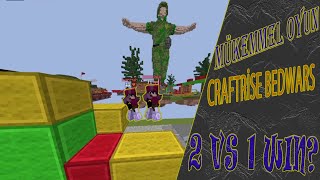 2 VS 1 WİN   CRAFTRİSE BEDWARS [upl. by Genny327]