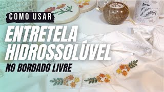 ✂️ Como Usar Entretela Hidrossolúvel no Bordado Livre  Vídeo 27 [upl. by Gualterio]