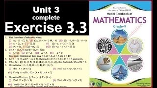 Maths Grade 9 Ex 33 Complete solved [upl. by Orelia]