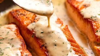 Salmon with Creamy Herb amp Garlic Sauce [upl. by Laforge]