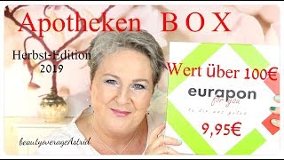 Unboxing  Eurapon for you  Apotheken Box  995€  Wert über 100€  beautyoverageAstrid [upl. by Arrol107]