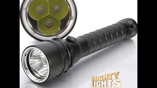 3 CREE XMLL2 T6 LED 100m Waterproof scuba diving dive torch light lamp demoreview [upl. by Newkirk752]