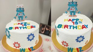 lets make Robot cake with me robot theme cake robot cake [upl. by Notloc210]