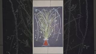 Flower pot fountain cracker drawing with oilpastel art youtubeshorts [upl. by Berthold]