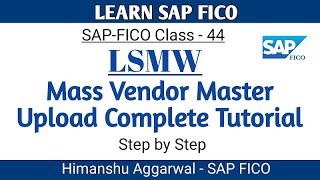 SAP LSMW for Vendor Master Upload  SAP Data Migration Tool [upl. by Oika]