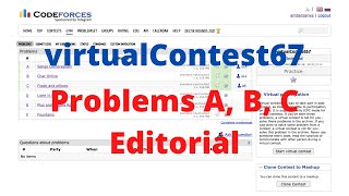 virtualContest67  Editorial [upl. by Witty]