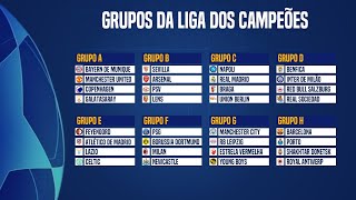 🔴 SORTEIO DA FASE DE GRUPOS DA CHAMPIONS LEAGUE 202324 [upl. by Mariejeanne833]