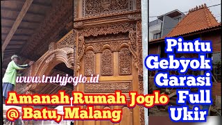 Pemasangan Pintu Gebyok Garasi Ukir di Rumah Joglo Kudus Custom Design  Batu Malang Home Decor Art [upl. by Nitfa]