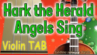 Hark the Herald Angels Sing  Christmas 2020  Violin  Play Along Tab Tutorial [upl. by Ellerret]