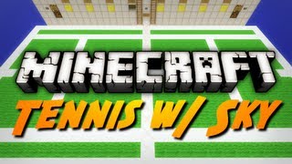 Minecraft MiniGame TENNIS w SkyDoesMinecraft [upl. by Staley904]