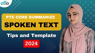 PTE Core Summarize Spoken Text  2024 Tips and Template  100 Tried amp Tested  Alfa PTE [upl. by Oppen]