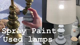 EASY DIY Chalk Spray Paint Used BRASS Lamps [upl. by Ecirual]