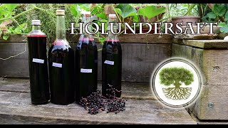 Holundersaft aus schwarzen Hollerbeeren machen  herrlich dick mit viel Vitamin C Holundersirup [upl. by Annailuj463]