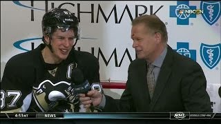 Engblom jokes with Crosby after puck to face [upl. by Norag]