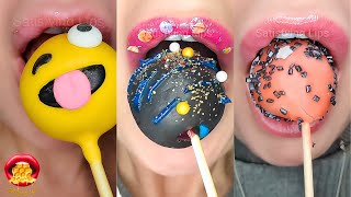 Satisfying ASMR Eating Chocolate Coated Cake Pops Gummy Balls Marshmallow Mukbang 먹방 [upl. by Hunger]