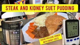 Steak and kidney suet pudding in the pressure cooker 2 hrs to cook [upl. by Einnel]