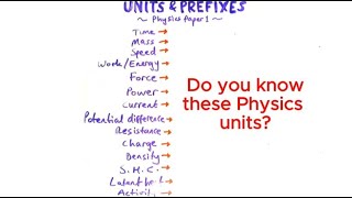 Essential Physics units amp Prefixes to memorize  GCSE Paper 1 [upl. by Gwen643]