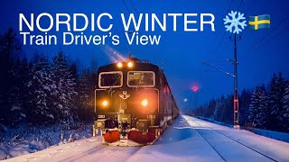 NORDIC WINTER ❄️🇸🇪  Train Drivers View Östersund to Sundsvall [upl. by Halas176]