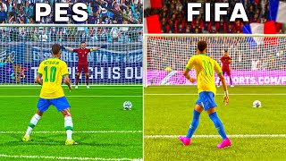 Neymar JR Penalty Kicks  PES vs FIFA From 2011 to 2025 [upl. by Krishnah851]