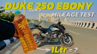 Duke 250 Gen3 EBONY BLACK Mileage Test 😱 Kitna Deti Hai   Speed 40 to 110 🤯 ￼ [upl. by Hentrich]