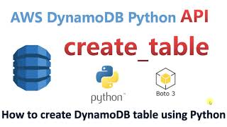 How to Create DynamoDB table using Python  Boto3  Step by Step by Tutorial [upl. by Dafodil]