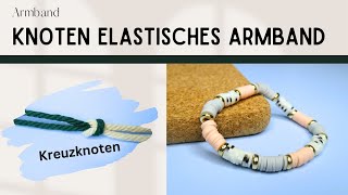 Knoten für Armband mit Gummiband  Armband elastikband Knoten  Elastisches Armband knoten Perlen [upl. by Ruelle411]