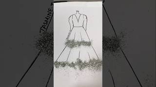 Glitter dress  Fashion Illustration glitter dress art fashion trending [upl. by Nagem]