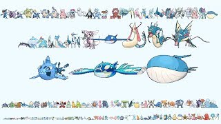 All WATER Pokemon From Smallest to Biggest [upl. by Jorrie]